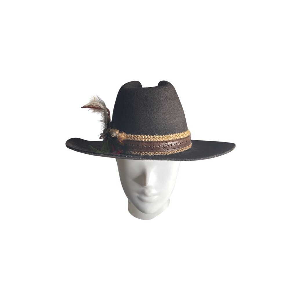 Rare 40's/50's Men's Wool Westerner Cowby Hat Made by Bollman & Co. Size S